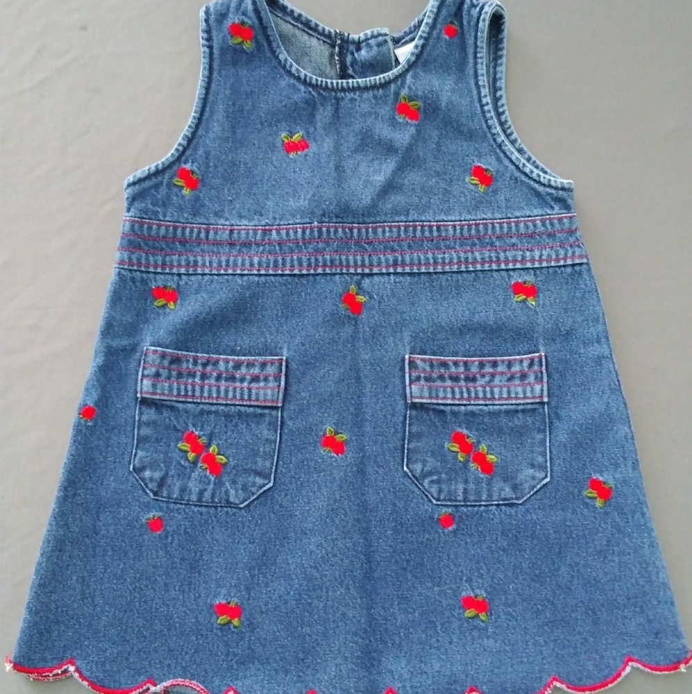 Girls' 24M Denim Dress/Jumper With Embroidery